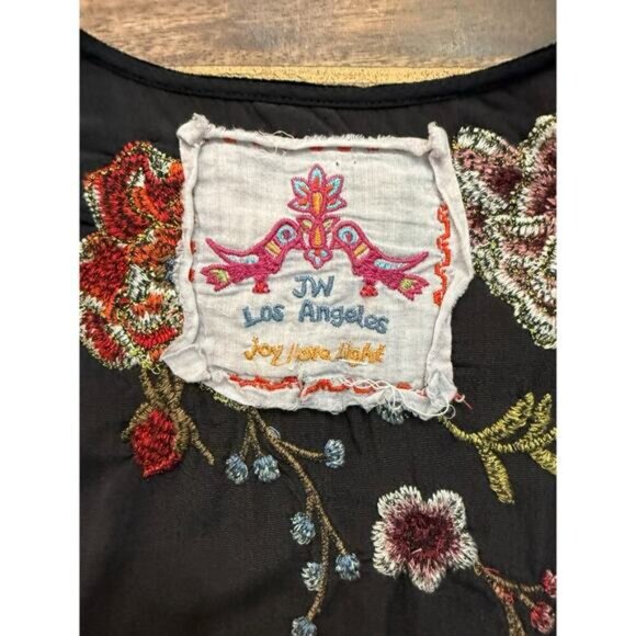 Johnny Was Women's Black Gold Velvet Embroidered Kimono Tunic Top Size large - Picture 6 of 7